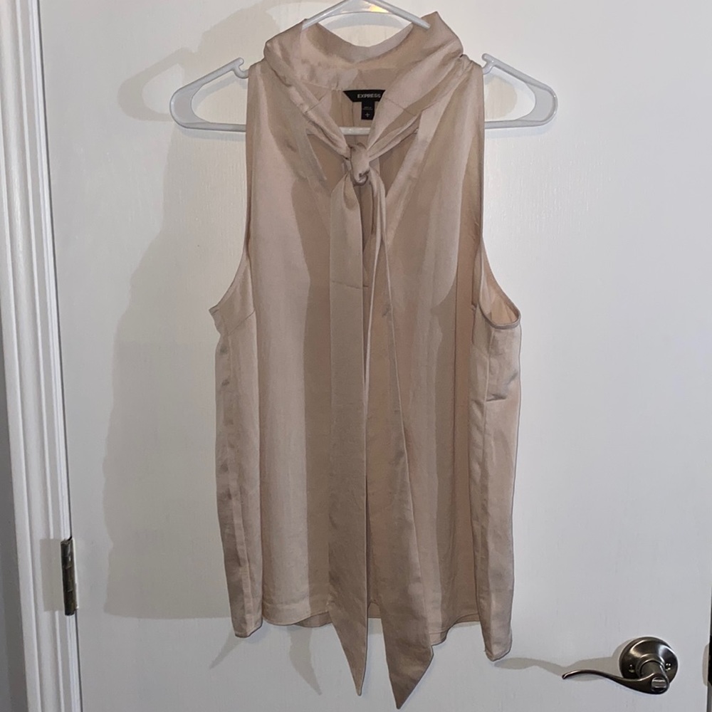 NWOT Express Large Cream Tie Neck Tank